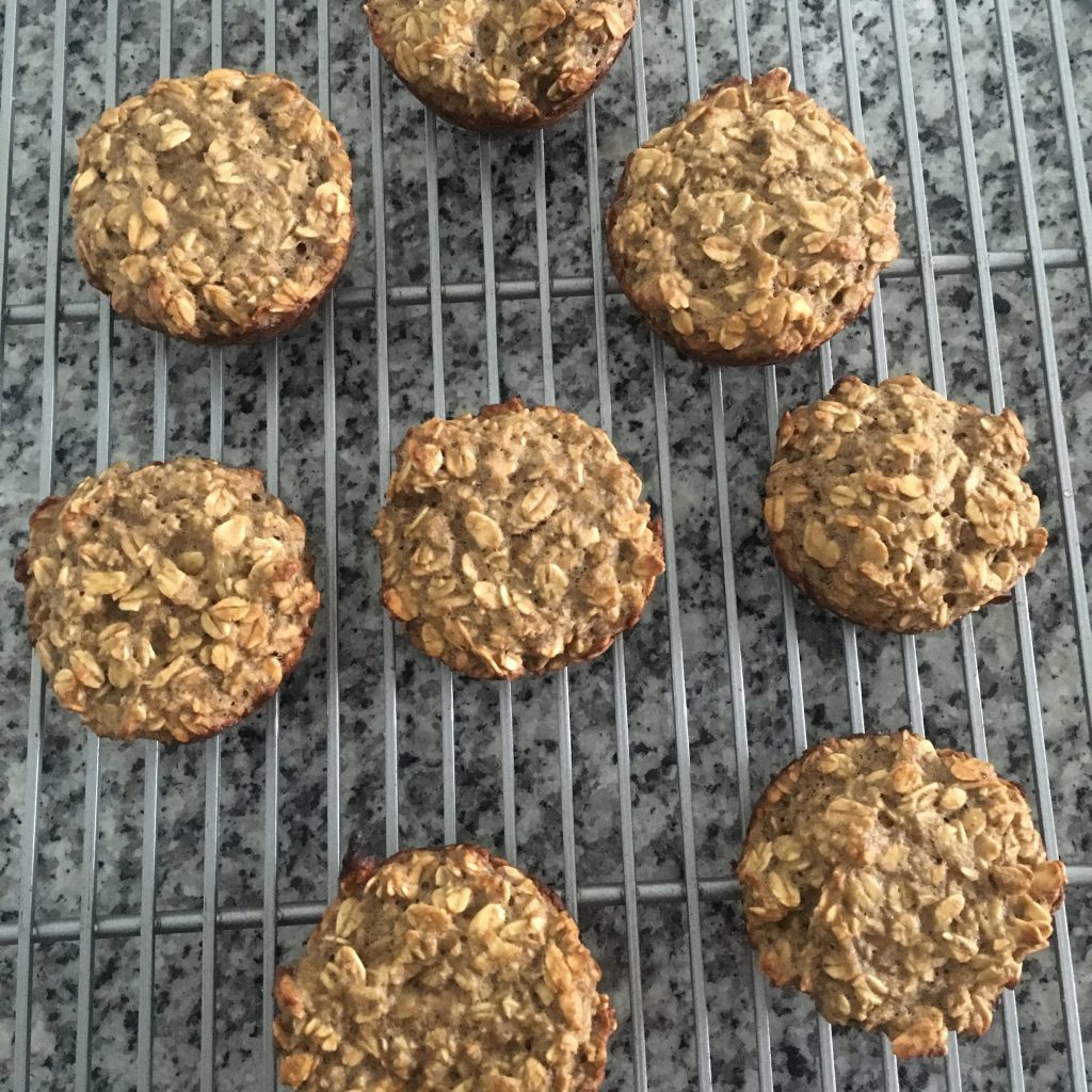 Baked Banana Oatmeal Muffins